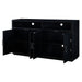 TREXM 4-door Classic Sideboard with Open Storage and Adjustable Shelves Perfect for kitchens, living rooms (Black)