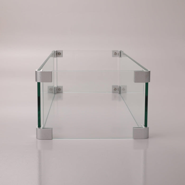 Rectangular Glass Wind Guard for Fire Pit - DTYStore