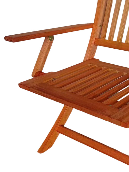 Foldable Patio Dining Set, 4 Folding Chairs, Indoor and outdoor universal, Teak - DTYStore