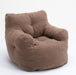 010-Soft Teddy Fabric Tufted Foam Bean Bag Chair With Teddy Fabric Coffee