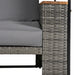 2-Piece Outdoor Rattan Daybed, Outdoor Bed with 5 Positions, Outdoor Loveseat Patio Sofa with Bench Lounge Roof Set and Cushions for Poolside, Backyard and Garden (Grey Wicker + Grey Fabric) - DTYStore