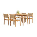 Mauricio 5-Piece Acacia Wood Dining Set with Stacking Chair - DTYStore