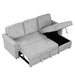 83" Modern Convertible Sleeper Sofa Bed with Storage Chaise,Gray(Old Sku:SG000346AAA)