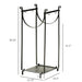 Firewood Rack with Fireplace Tools, Indoor Outdoor Firewood Holder, Flat Bottom with 2 Tiers for Fireplace, Wood Stove, Hearth or Fire Pit, Black