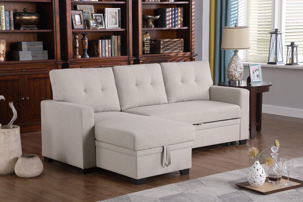 Upholstered Pull Out Sectional Sofa with Chaise for Comfortable Living Spaces