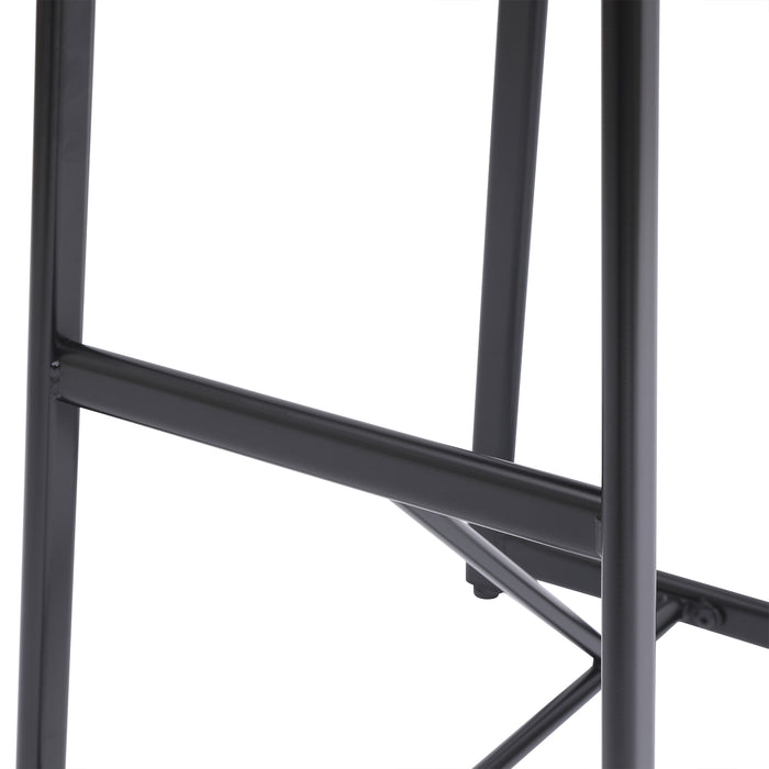 27''H Barstool Set of 3 Wooden Round Bar Stools with Footrest Modern Kitchen Chairs for Counter (Black & Black) - DTYStore