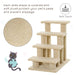 25" 4-Step Multi-Level Carpeted Cat Scratching Post Pet Stairs, Beige