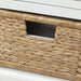 Rustic Storage Bench with 3 Drawers and 3 Rattan Baskets, Shoe Bench for Living Room, Entryway