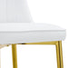 2 modern dining chairs, sleek PU leather backrest, and gold metal legs bring a comfortable home experience to the kitchen, bedroom, and office.W1151P183322 - DTYStore