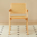 2 dining chairs, natural color, rubber wood rattan weaving technology, armrest solid wood dining chair, living room chair, simple and natural - DTYStore