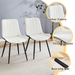Extended Seat Cushion PU Dining Chair Set - Four Pieces.Smooth line design.Can integrate well into various modern home decoration styles.White and Dark Gray Splicing Colors. - DTYStore