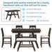 6-Piece Wood Counter Height Dining Table Set with Storage Shelf, Rustic Style, Kitchen Table Set with Bench and 4 Chairs