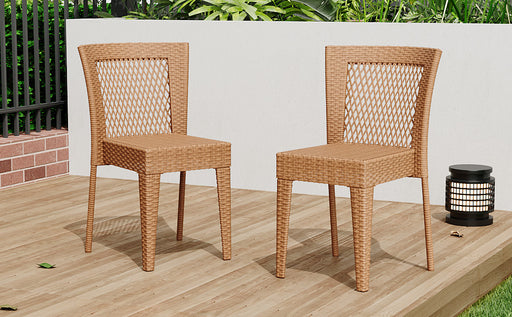 FARLEY STACKING SIDECHAIR,Set of 2,KD,Light Brown - DTYStore