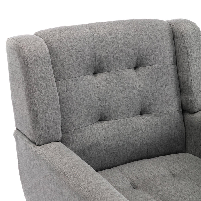Modern Soft Linen Material Ergonomics Accent Chair Living Room Chair Bedroom Chair Home Chair With Black Legs For Indoor Home - DTYStore