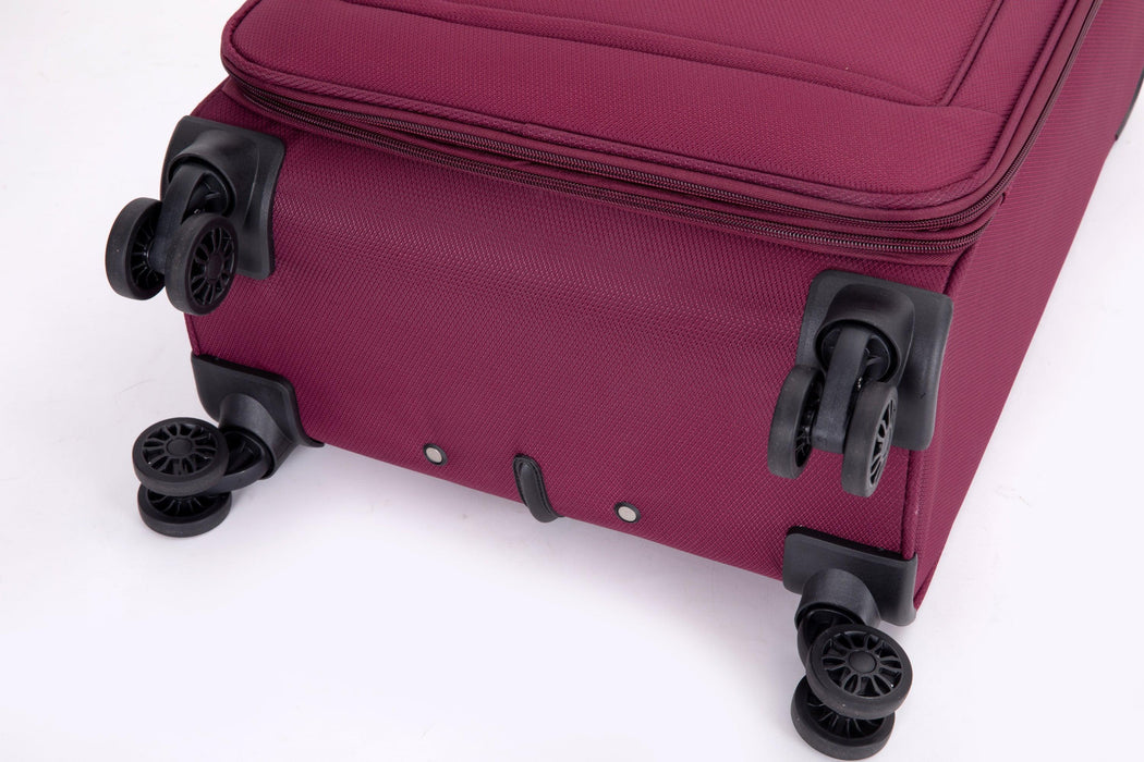 3-Piece Set Softshell Suitcase Spinner Wheels Terylene Polyester Luggage Sets Carry On