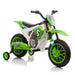 12V Kids Ride on Toy Motorcycle, Electric Motor Toy Bike with Training Wheels for Kids 3 - 6 Green