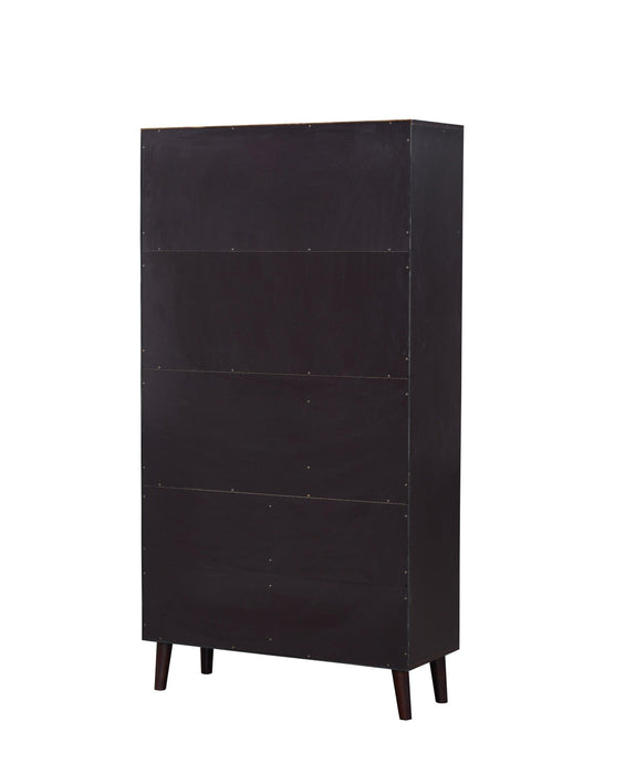 67" Bookcase with Doors, 3-tier Bookshelf, Coffee