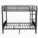 Queen Over Queen Metal Bunk Bed with Ladder and Slats Support for Adults Teens, Black