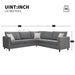 91*91" Modern Upholstered Living Room Sectional Sofa, L Shape Furniture Couch with 3 Pillows