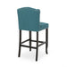 Vienna Contemporary Fabric Tufted Wingback 31 Inch Counter Stools, Set of 2, Teal and Dark Brown - DTYStore