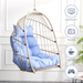 Outdoor garden rattan egg swing chair hanging chair PE hanging chair blue - DTYStore