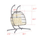 2 Person Outdoor Rattan Hanging Chair Patio Wicker Egg Chair - DTYStore