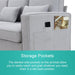 Modern Linen Fabric Sofa with Armrest Pockets and Pillows, Minimalist Style Couch