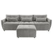 113.3" Convertible Sectional Sofa Couch 3-Seat L-Shaped with Movable Ottoman and USB