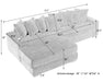 111.4-inch green corduroy sofa with cup holders and lockers on the armrests and a reversible chaise lounge (which can be swapped left and right) is suitable for living rooms and bedrooms. - DTYStore