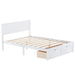 Full Size Platform Bed with Under-bed Drawers, White