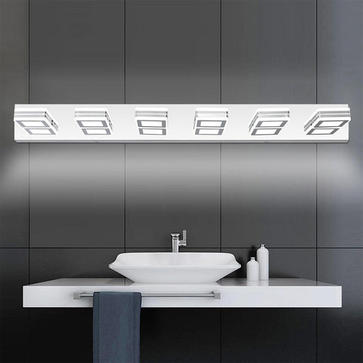 LED Modern Chrome Makeup Light, 6-Lights Acrylic Chrome Makeup Mirror Light - DTYStore