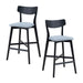 Wooden Bar Chairs Set of 2, Modern Soft Upholstered Kitchen Island Chairs, Counter Height Stool with Backrest,Wooden Frame Chairs with Footrest for Pub,Living Room,Restaurant,Black - DTYStore