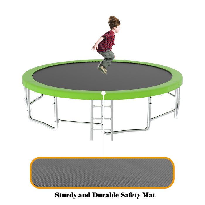 16FT Trampoline with Balance Bar & Basketball Hoop&Ball, ASTM Approved Reinforced Type Outdoor Trampoline with Enclosure Net - DTYStore