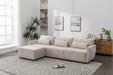 113.3" Convertible Sectional Sofa Couch 3-Seat L-Shaped with Movable Ottoman and USB