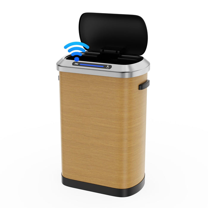 50L Smart automatic Trash Cans - Full Intelligent Sensor - Wood