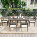 U_Style Acacia Wood Outdoor Dining Table And Chairs Suitable For Patio, Balcony Or Backyard - DTYStore