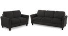 Living Room Furniture Loveseat Sofa and 3-seat sofa (Black)