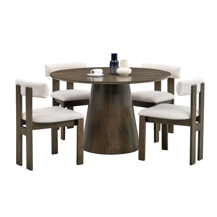 Wooden Dining Chairs Set of 2, Modern Boucle Upholstered Kitchen Side Chairs,Mid Century Modern Kitchen Chairs with Open Back Farmhouse Wooden Side Chairs for Dining Room,Living Room,Restaurant - DTYStore
