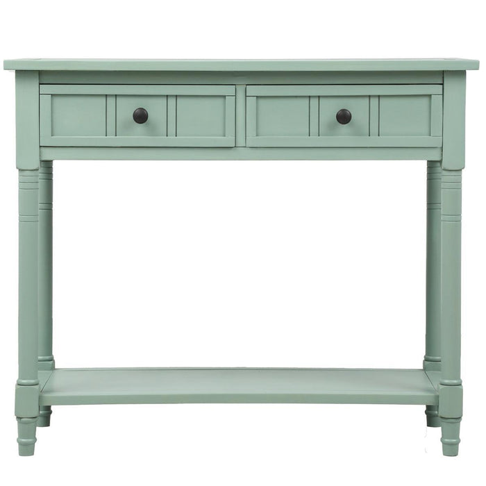 Daisy Series Console Table Traditional Design with Two Drawers and Bottom Shelf