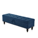 59" Bed Bench with Storage Blue Fabric