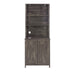 Coffee Bar Cabinet Kitchen Cabinet with Microwave Stand Metal Frame Side Home Source Bar Cabinet Cabinet and Hollow out Barn Design Wood Cabinet L26.77''*W15.75''*H67.32'' Charcoal Gray