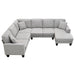 Modern U Shape Sectional Sofa Set with 3 Pillows for Living Room, Apartment, Office