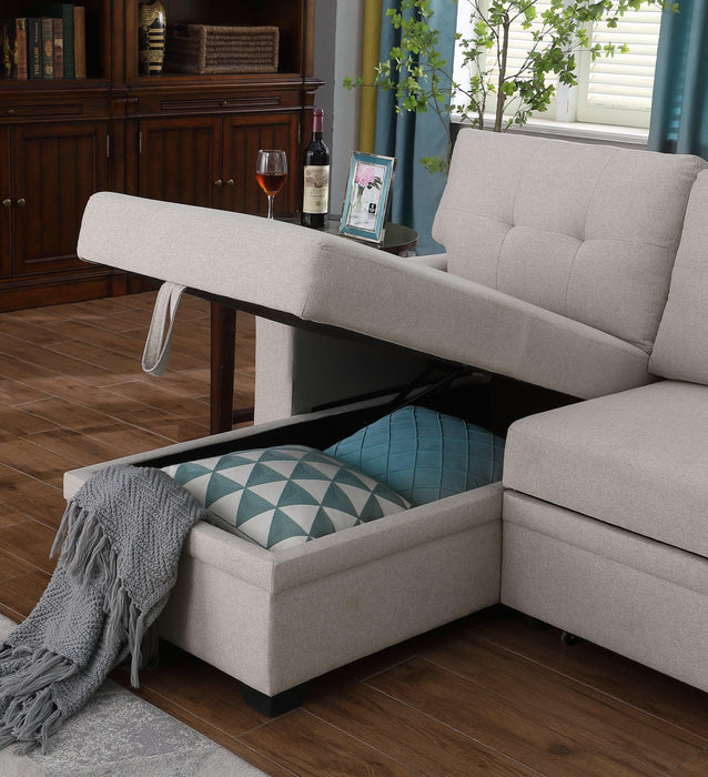 Upholstered Pull Out Sectional Sofa with Chaise for Comfortable Living Spaces