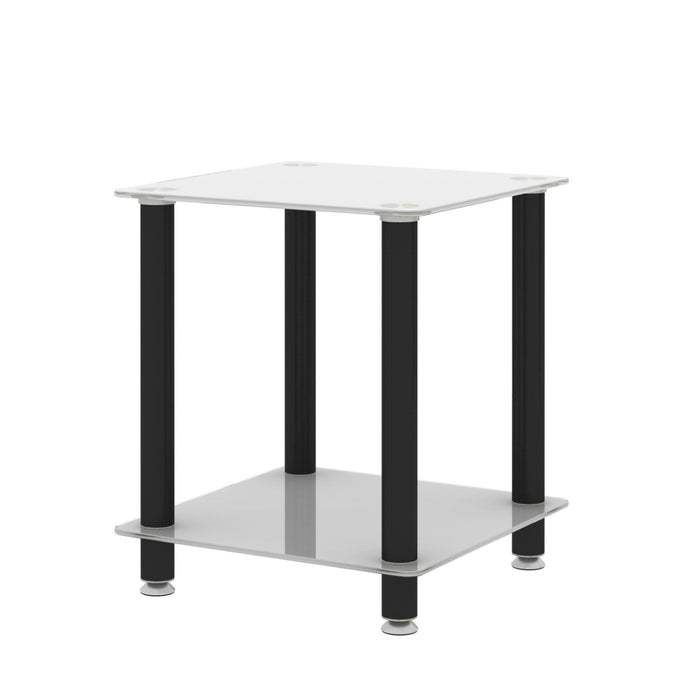 Modern 2-Tier Side Table with Storage Shelf, Sofa Table, and Night Stand