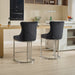 25' Counter Height Bar Stools Set of 2, Modern Velvet Barstools with Button Back&Rivet Trim Upholstered Kitchen Island Chairs with Sturdy Chromed Metal Base Legs Farmhouse Bar Stools, (Black,2 Pack) - DTYStore