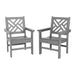 HDPE Outdoor Dining Chairs, Set of 2, Patio Garden Chairs, Porch Chairs, Weather Resistant, Grey - DTYStore