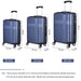 3 Piece Lightweight Luggage Set with TSA Lock, Durable Spinner Wheels and Hooks, Cross Striped