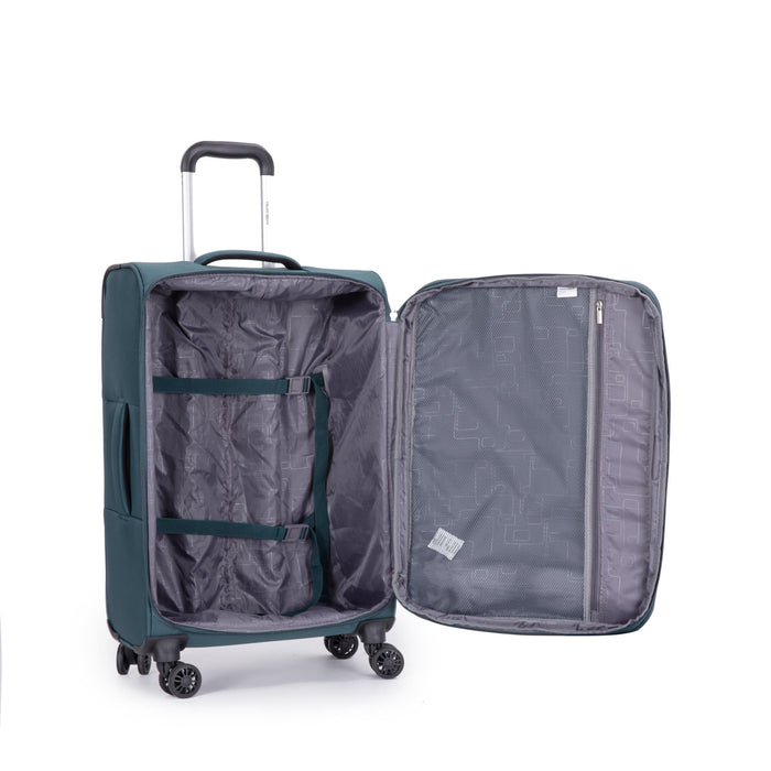 3-Piece Set Softshell Suitcase Spinner Wheels Terylene Polyester Luggage Sets Carry On