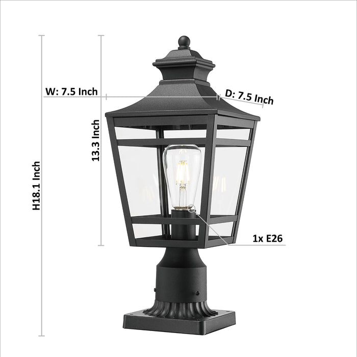 Large Outdoor Post Lights Lamp Post Light Fixture, 18.1inch Waterproof Aluminum Post Lamp with Clear Glass, Fence Post Deck Lighting for Garden, Patio, Pathway (2 pack) - DTYStore