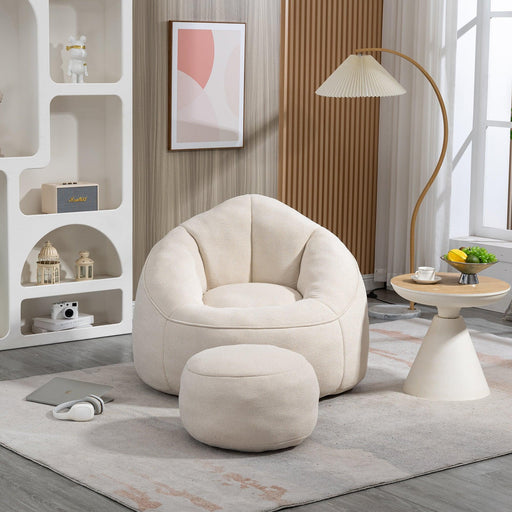 Bedding Bean Bag Sofa Chair High Pressure Foam Bean Bag Chair Adult Material with Padded Foam Padding Compressed Bean Bag With Footrest - DTYStore